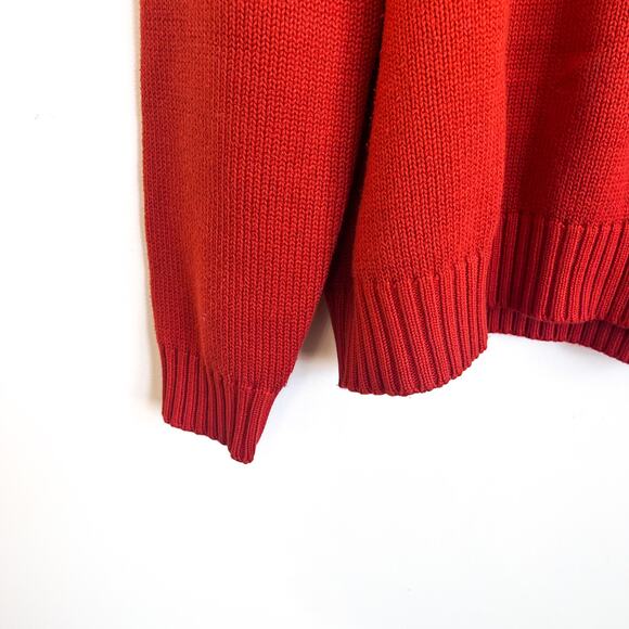 Vintage Y2K Polo Ralph Lauren Mens Sweater Size L Burnt Orange Preppy Academia - Picture 4 of 7